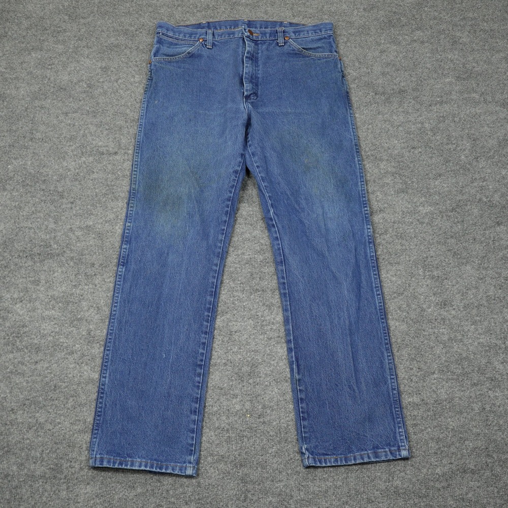 Wrangler 13MWZ Jeans Mens 36x32 Blue Cowboy Cut Original Fit Straight Leg Denim